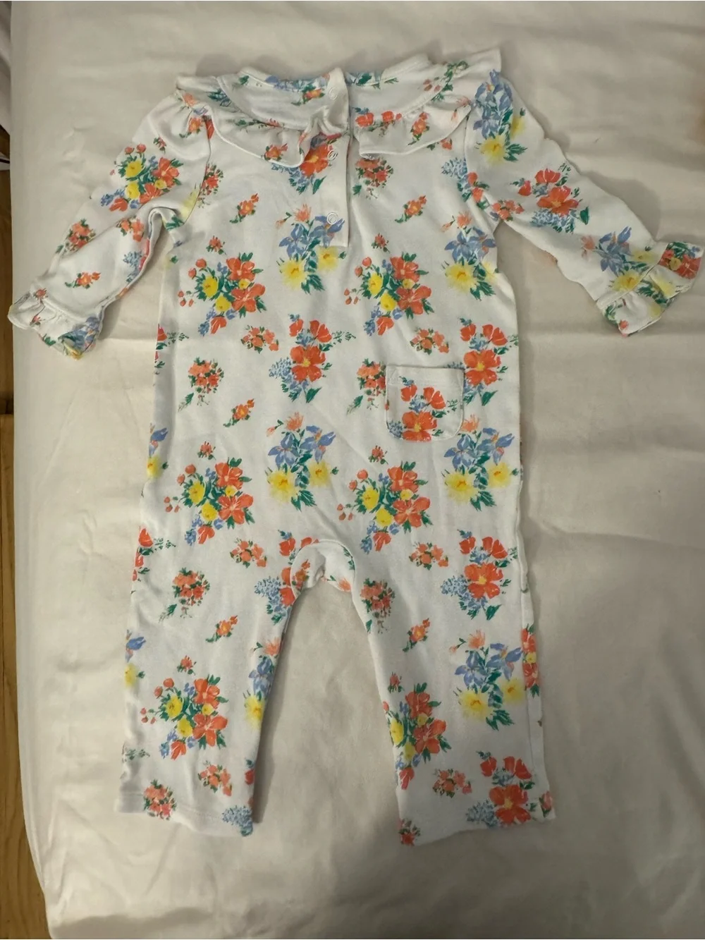 Janie and Jack Floral Ruffle Romper | 6–12 Months